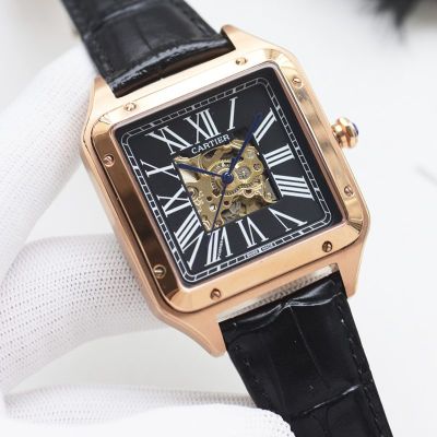 Cartier 316L Steel Improted Calfskin Bracelet 44*12MM Watch